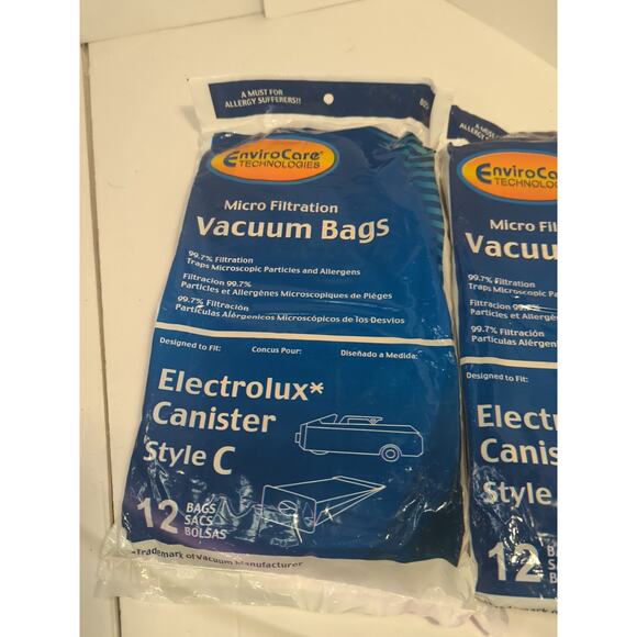 24 Bags Electrolux Canister Vacuum Style C Micro Filtration by Envirocare 805 - Picture 3 of 6